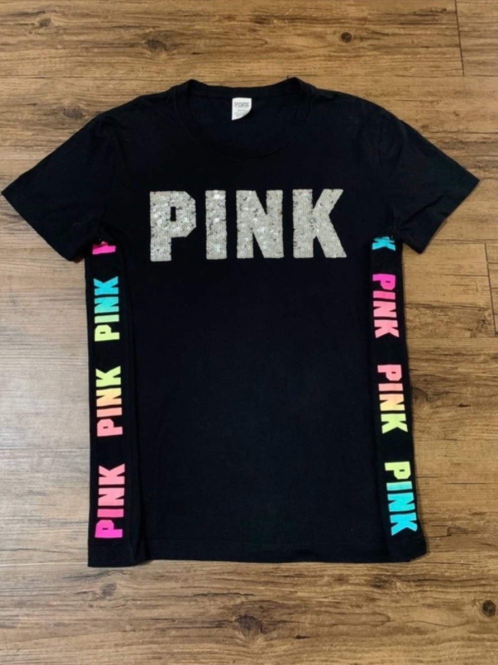 Victoria's Secret Pink Rare Rainbow Ombre
Bling Tshirt Medium